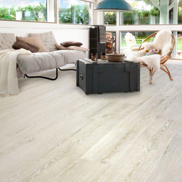 Smooth almond LVT flooring image
